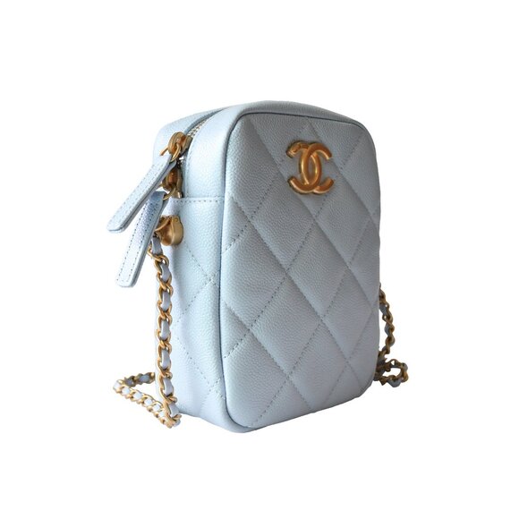 Chanel Caviar Quilted Small Vertical Vanity Bag Light Blue - Picture 3 of 6